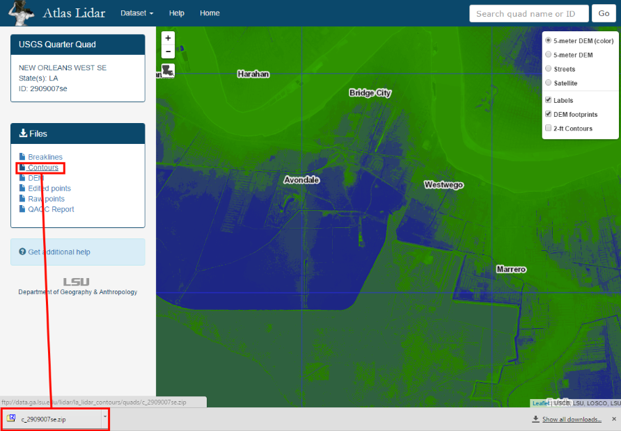 Contours Download Data